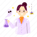 scientist, researcher, woman, halloween, halloween party, costume party, character, horror