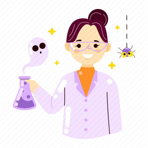 Scientist, researcher, woman, halloween, halloween party, costume party, character icon - Download on Iconfinder