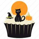 cat, halloween, cupcake, pumpkin, food, dessert, spooky, cake, sweet