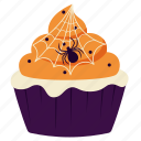 spider, halloween, sweet, cake, spooky, scary, cupcake, food, dessert