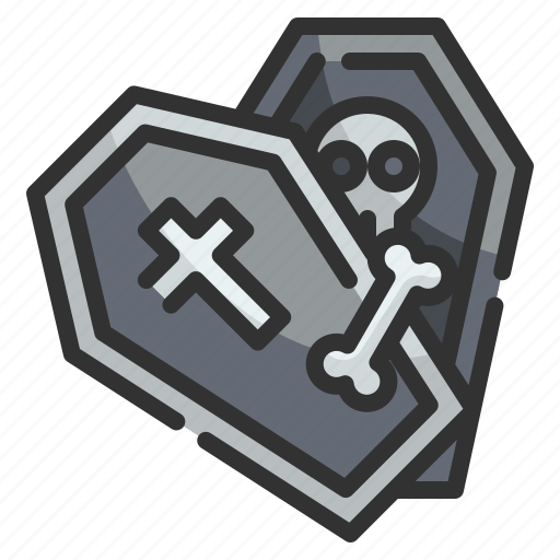 Coffin, death, grave, horror, cross icon - Download on Iconfinder