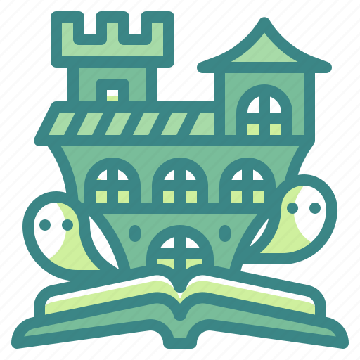 Book, pop, up, art, castle, haunted icon - Download on Iconfinder