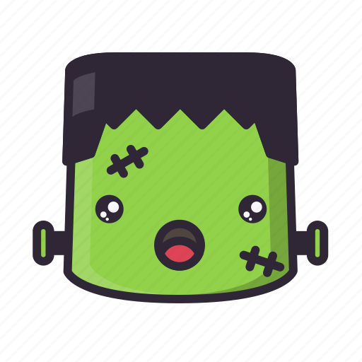 Frankenstein, halloween, kawaii, monster, surprised icon - Download on Iconfinder