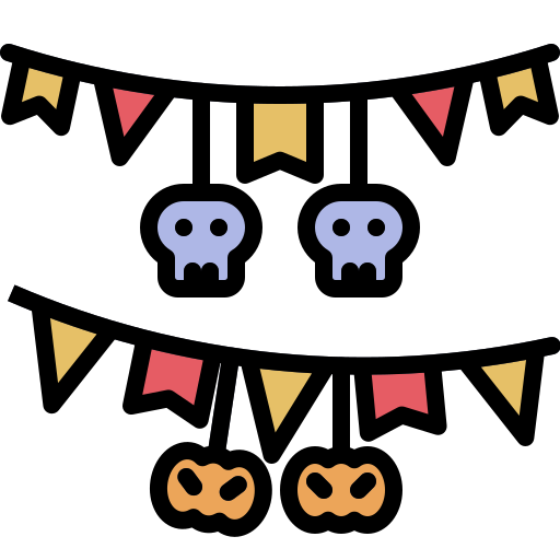 Halloween, garland, party, ghost, flag icon - Free download