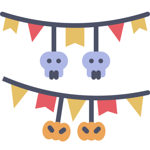 Halloween, garland, party, ghost, flag icon - Free download