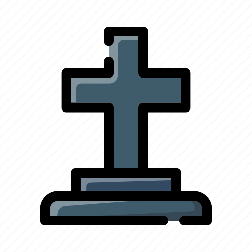 Cemetery, death, funeral, tombstone, cross, halloween, gravestone icon - Download on Iconfinder