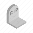death, grave, gravestone, graveyard, headstone, isometric, stone 