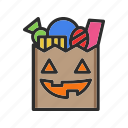 food, halloween, cooking, candy, sweet, fruit, paper bag