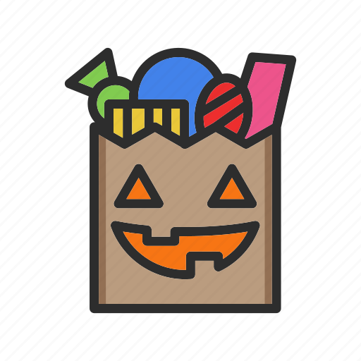 Food, halloween, cooking, candy, sweet, fruit, paper bag icon - Download on Iconfinder
