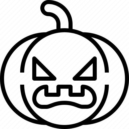 Emoji, pumpkin, scary, halloween, angry icon - Download on Iconfinder