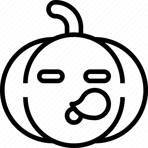 Emoji, pumpkin, scary, halloween, sleep icon - Download on Iconfinder