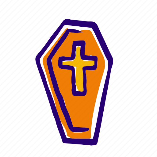 Coffin, cross, halloween, horror, scary, spooky, tomb icon - Download on Iconfinder