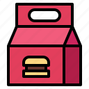 box, burger, fast, food, hamburger