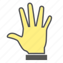 finger, five, gesture, hand