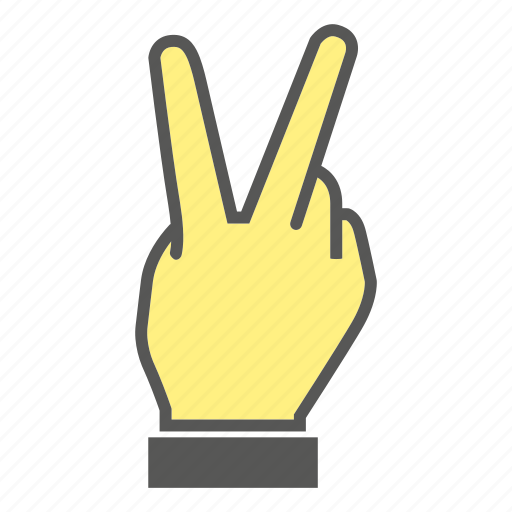 Finger, gesture, hand, number, two icon - Download on Iconfinder
