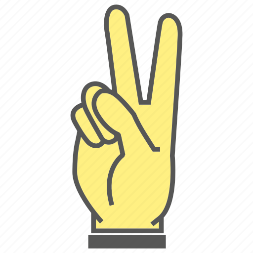 Finger, gesture, hand, two icon - Download on Iconfinder