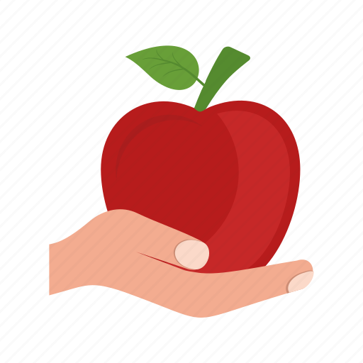 Apple, food, fresh, fruit, hand, sweet, tasty icon - Download on Iconfinder