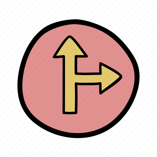 Ahade, arrow, direction, junction, navigation, right icon - Download on Iconfinder