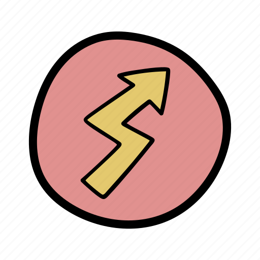 Arrow, direction, location, navigation, thunder icon - Download on Iconfinder