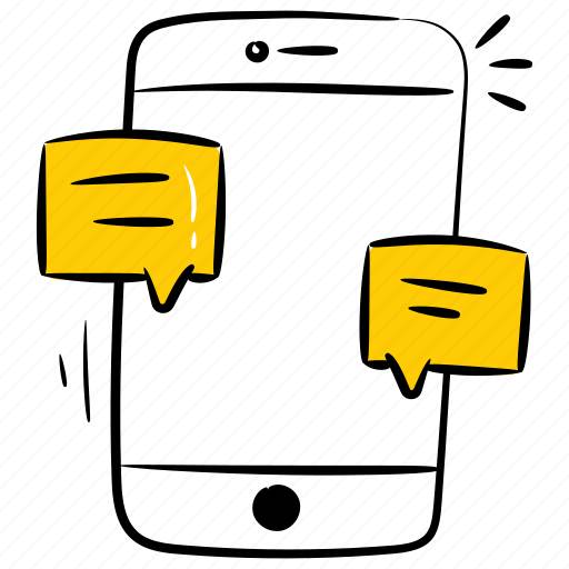 Mobile chat, conversation, let’s chat, messaging, communication illustration - Download on Iconfinder