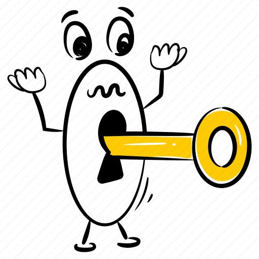 Key, access, passkey, keyhole, door key illustration - Download on Iconfinder