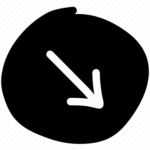 Down, right, arrow, circle, solid, navigation icon - Download on Iconfinder
