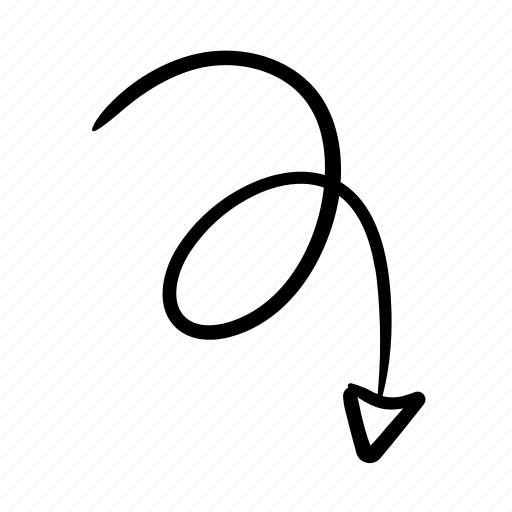 Arrow, scribble, doodle, down, loop icon - Download on Iconfinder