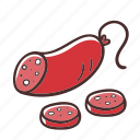 salami, meat, food, cooking, meat product
