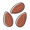almond, food, nuts, snack, healthy