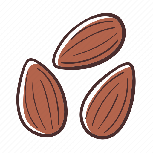 Almond, food, nuts, snack, healthy icon - Download on Iconfinder