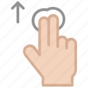 device, fingers, gesture, line icon, tap, touch, ux