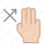 device, fingers, gesture, line icon, tap, touch, ux 