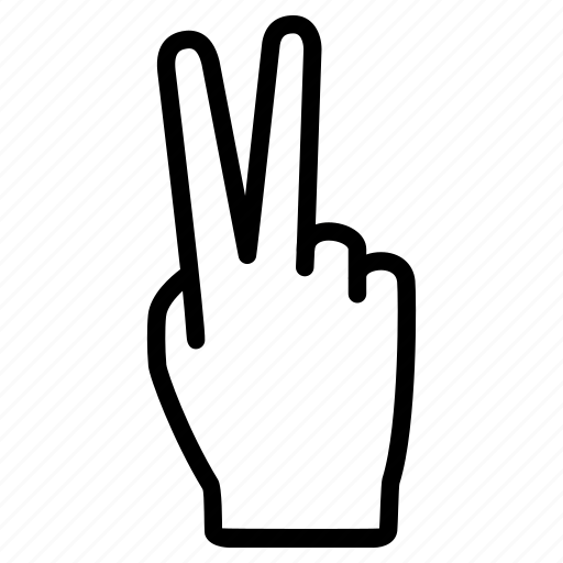 Fingers, gesture, hand, number, two icon - Download on Iconfinder