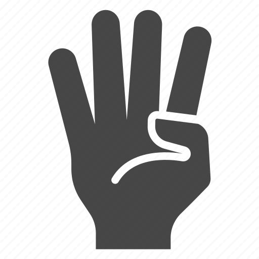 Fingers, four, gesture, hand, number, sign icon - Download on Iconfinder
