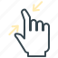 arrows, gesture, hand, minimize, move 