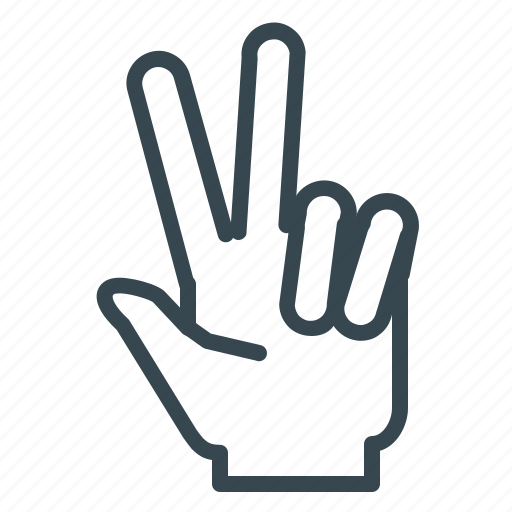 Finger, gesture, hand, peace, two icon - Download on Iconfinder