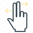 arrows, finger, gesture, hand, move, two