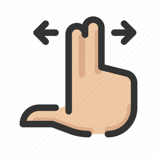Finger, gesture, hand, horizontal, slide, two icon - Download on Iconfinder