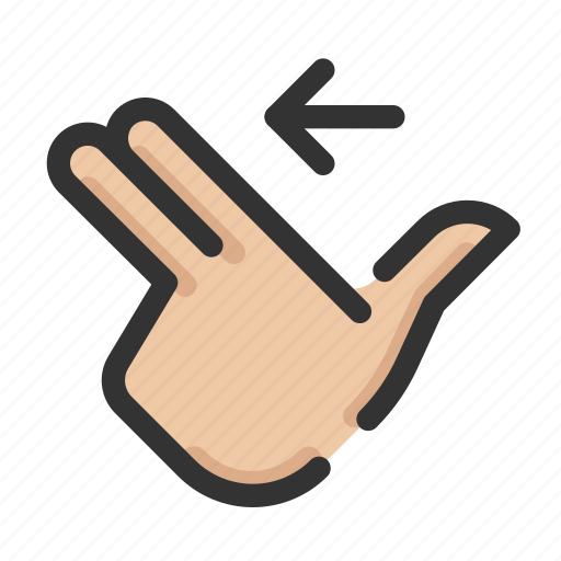 Finger, gesture, hand, left, swipe, two icon - Download on Iconfinder
