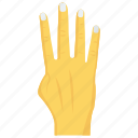 finger, four, gesture, hand, interactive