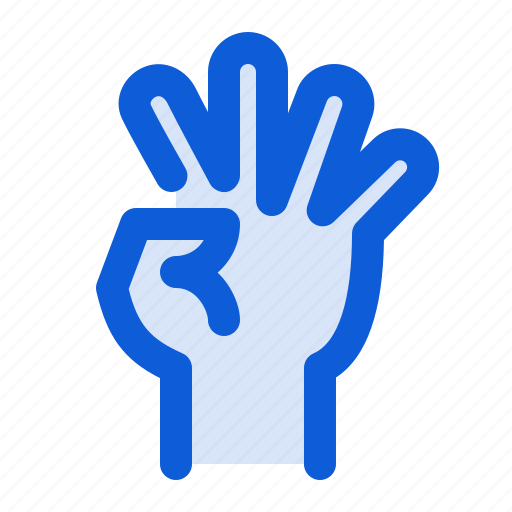 Hand, four, fingers, gesture, palm icon - Download on Iconfinder