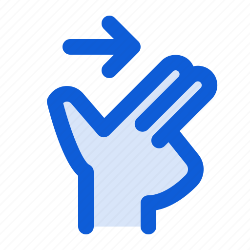 Hand, swipe, right, double, finger, gesture icon - Download on Iconfinder