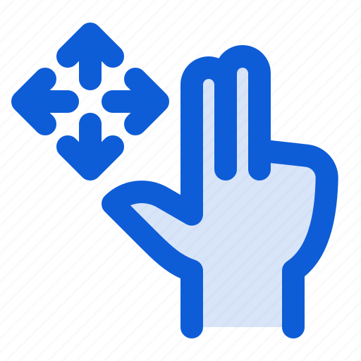 Hand, two, finger, drag, gesture, move icon - Download on Iconfinder