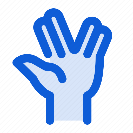 Hand, vulcan, salute, fingers, gesture icon - Download on Iconfinder
