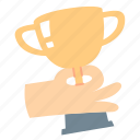achievement, award, cup, trophy, hand