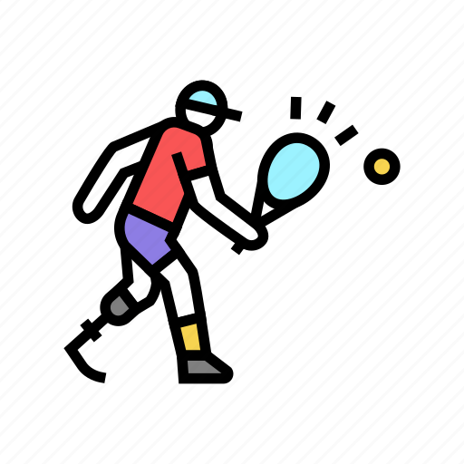 Tennis, play, handicapped, athlete, sport, game icon - Download on Iconfinder