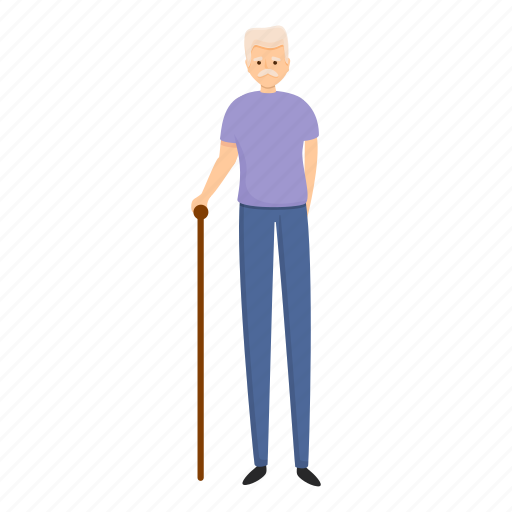 Man, medical, senior, stick, walking icon - Download on Iconfinder