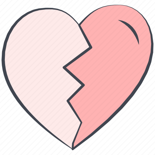 Broken heart, heart, love, lovely, valentine, valentine's day icon - Download on Iconfinder