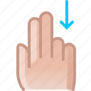 control, down, gesture, hand, scroll, vertical