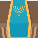 table, runner, cloth, hanukkah, decoration